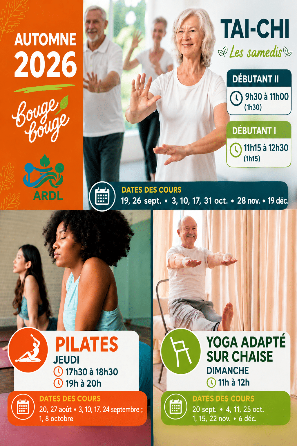 Taichi, yoga,pilate