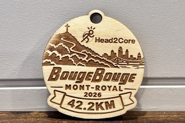 Médaille medal mont-royal run course marathon montréal