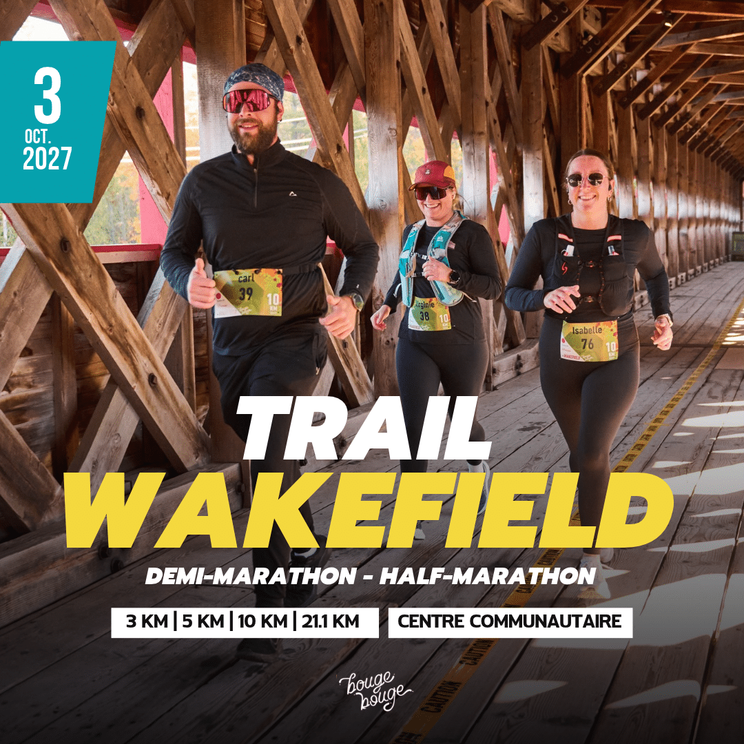 demi marathon course wakefield parc de la gatineau run pont couvert covered bridge trail sentier BougeBouge